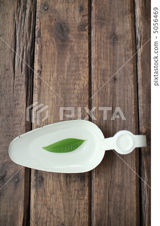 漂浮在琺瑯托盤上的發財樹葉花瓶 5056469