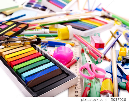Background of school supplies. 5057028