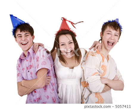 Happy birthday group of young people. 5057411