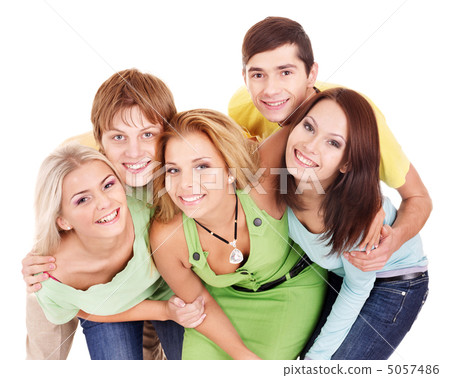 Group of young people on white. 5057486