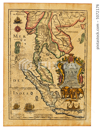 Antique Thailand map Antique Thailand map 5072176