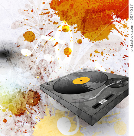abstract grunge background, Illustration of a turntable 5074517