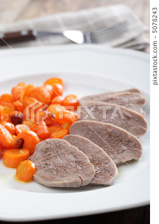 Boiled beef tongue with carrot Boiled beef tongue with carrot 5078243