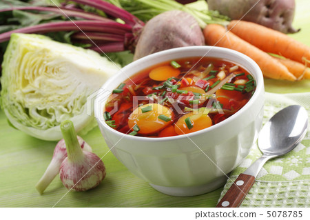 Russian beetroot soup with vegetables 5078785