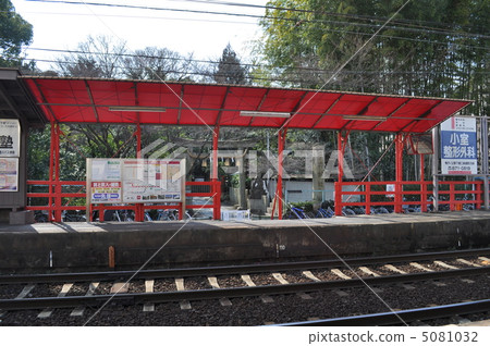 Keifuku Dentetsu Arashiyama Line Car Fold Shrine Station 5081032