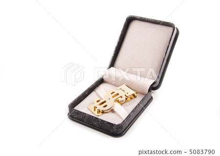 golden clip in box isolated 5083790