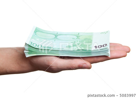 close up image of hand taking several bills 5083997