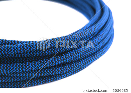 Closeup of blue rope on white background 5086685
