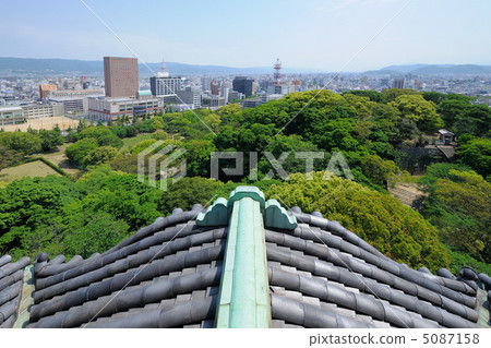 Wakayama castle view from the castle tower _ east facing 5087158