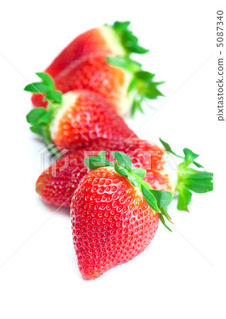 big juicy red ripe strawberries  isolated on white 5087340
