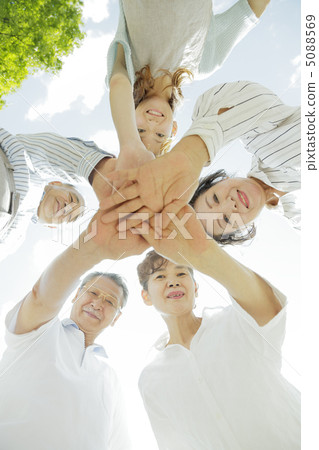 Senior friends and caregivers 5088569