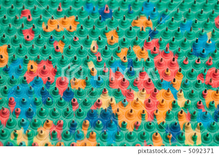 background from the masseur with needles background from the masseur with needles 5092371
