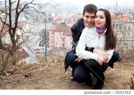 beautiful young love couple in city Prague beautiful young love couple in city Prague 5093763