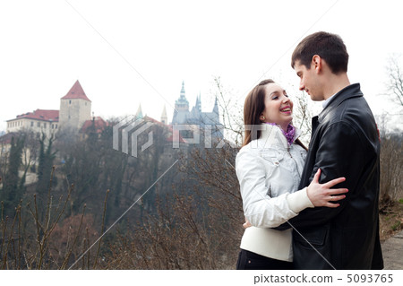 beautiful young love couple in city Prague beautiful young love couple in city Prague 5093765