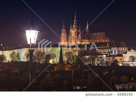 beautiful night view of Prague Castle beautiful night view of Prague Castle 5099195