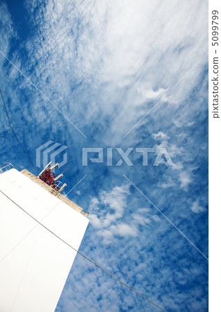 background of blue sky with clouds and the wall of the building background of blue sky with clouds and the wall of the building 5099799