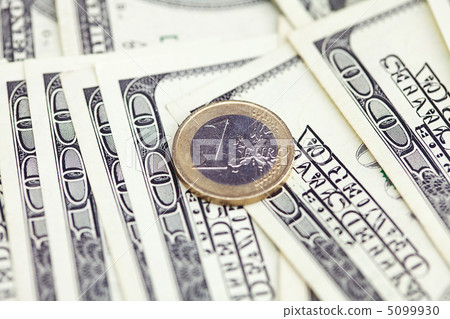 one euro coin against the dollar banknotes one euro coin against the dollar banknotes 5099930