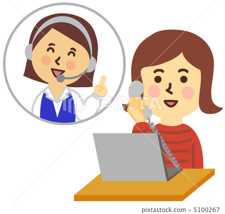 Women calling the operator - Stock Illustration [5100267] - PIXTA