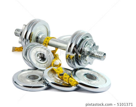 dumbbell with a measuring tape 5101371