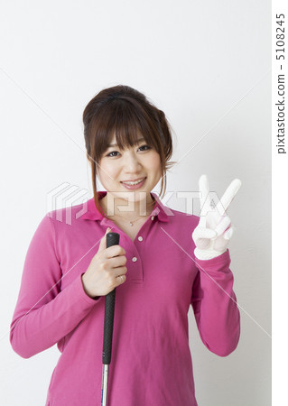 穿高爾夫球的女性 穿高爾夫球的女性 5108245