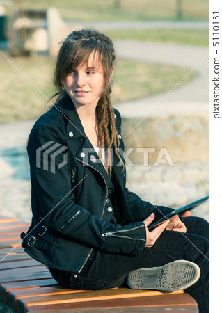 Girl with a Tablet PC 5110131
