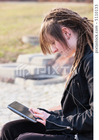 Girl with a Tablet PC 5110133