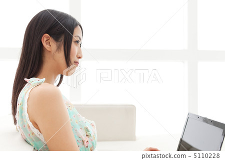 A woman using a computer 5110228