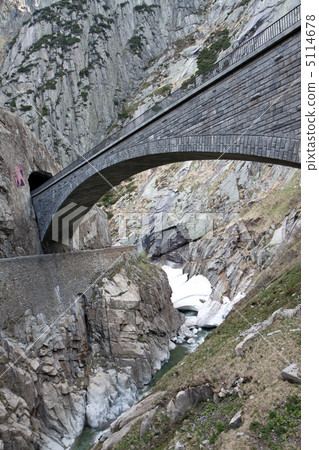 Devil's bridge at St. Gotthard pass, Switzerland. Alps. Europe Devil's bridge at St. Gotthard pass, Switzerland. Alps. Europe 5114678