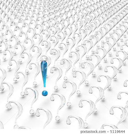 Blue exclamation point and transparent question mark 5119644