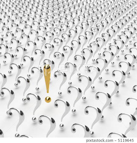 A gold exclamation point and a silver question mark 5119645