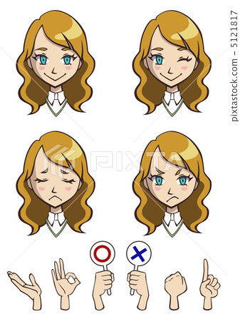 外國婦女的面部表情 5121817