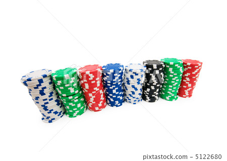 Stack of chips isolated on the white background Stack of chips isolated on the white background 5122680
