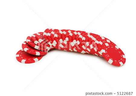 Stack of chips isolated on the white background 5122687