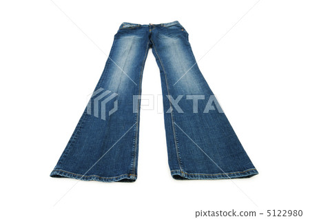 Pair of jeans isolated on the white background Pair of jeans isolated on the white background 5122980