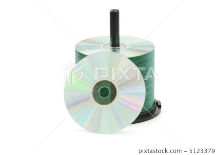 Spindle of cd disks isolated on white 5123379