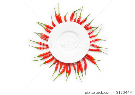 Red chili peppers isolated on the white Red chili peppers isolated on the white 5123444