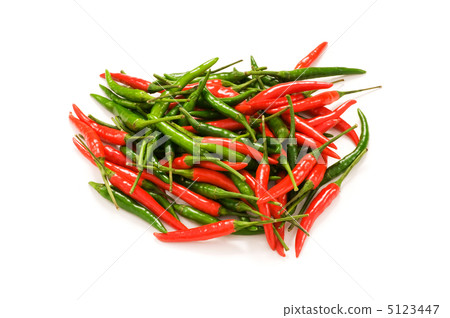 Red chili peppers isolated on the white Red chili peppers isolated on the white 5123447