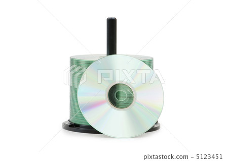 Spindle of cd disks isolated on white Spindle of cd disks isolated on white 5123451