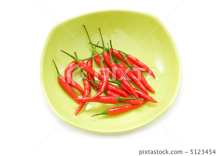 Peppers in plate isolated on the white 5123454