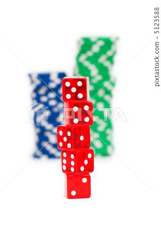 Casino chips isolated on the white Casino chips isolated on the white 5123588
