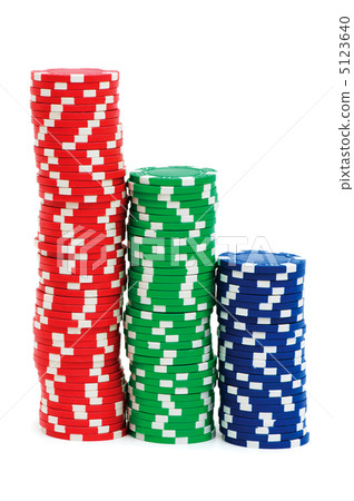 Casino chips isolated on the white 5123640