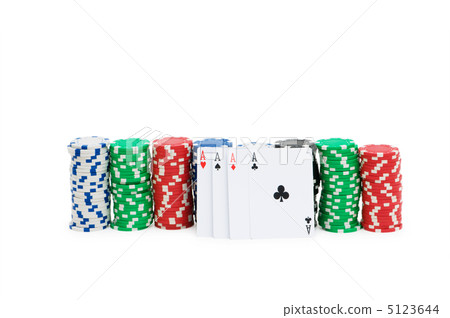 Casino chips isolated on the white 5123644