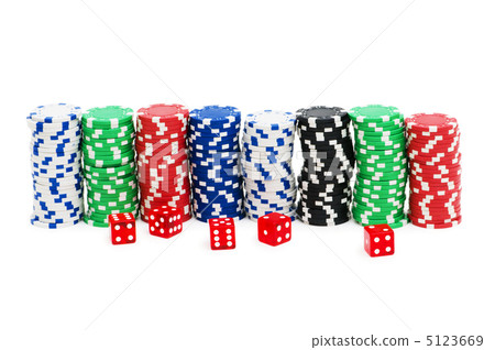 Casino chips isolated on the white Casino chips isolated on the white 5123669