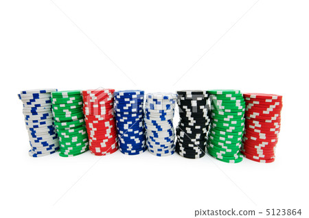 Casino chips isolated on the white Casino chips isolated on the white 5123864