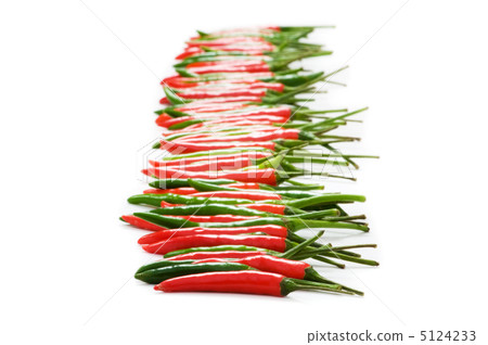Red chili peppers isolated on the white Red chili peppers isolated on the white 5124233