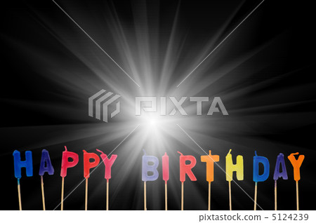 Happy birthday isolated on the black background 5124239