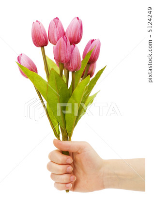 Hands holding tuplis isolated on the white Hands holding tuplis isolated on the white 5124249