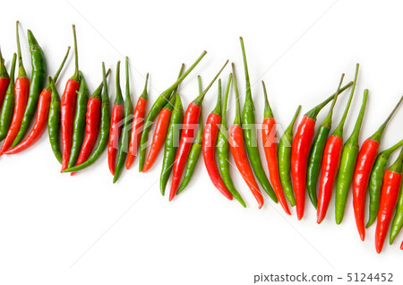 Red chili peppers isolated on the white 5124452