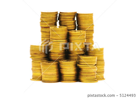 Stack of coins isolated on the white 5124493
