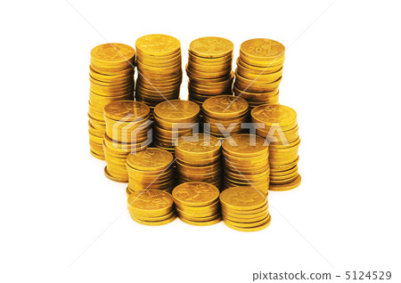 Stack of coins isolated on the white 5124529